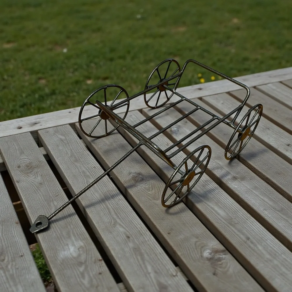 Longaberger Vintage Black Iron Bicycle Wagon Plant Holder Indoor/Outdoor